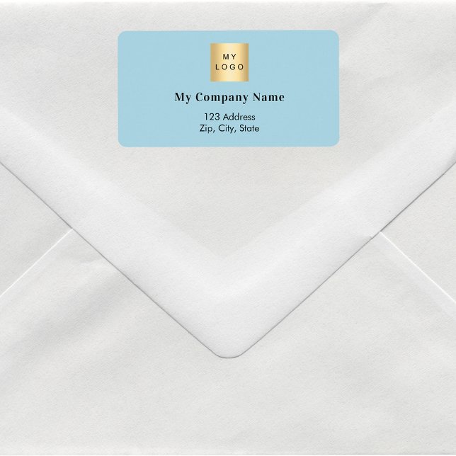 Light blue business logo return address label (Creator Uploaded)
