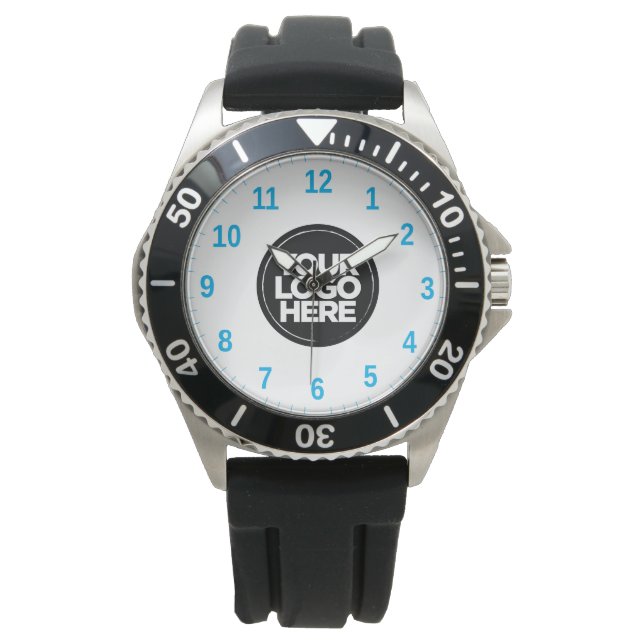 Light Blue | Business Logo Simple Professional Watch (Front)