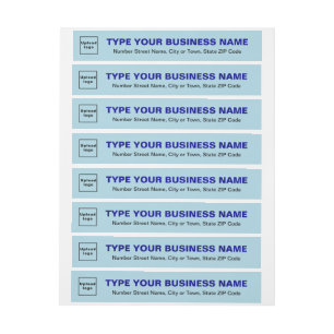 Light Blue Business Return Address Wrap Around Label
