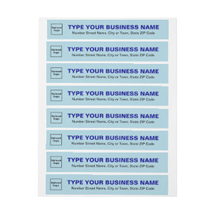 Light Blue Business Wrap Around Address Label