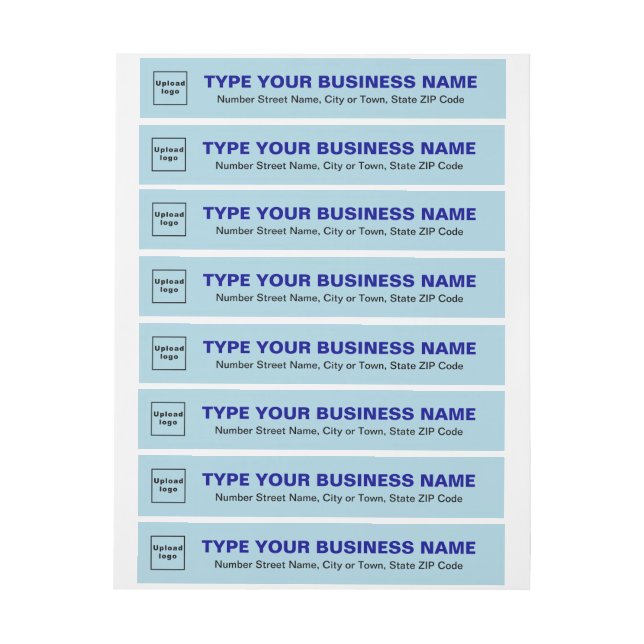 Light Blue Business Wrap Around Address Label (Sheet)