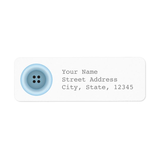 Light Blue Button Address Label (Front)