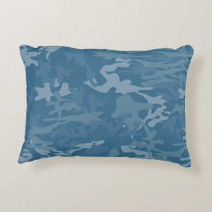 Light Blue Camo  Toss Pillow