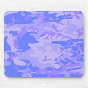 Light Blue Camouflage Pattern Mouse Mat
