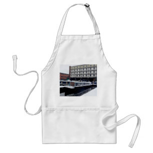 Light blue canal boat standard apron