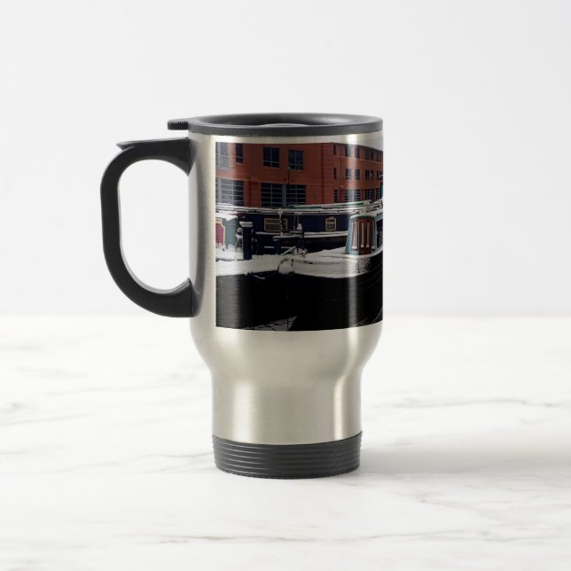 Light blue canal boat travel mug (Left)