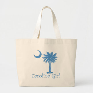 Light Blue Carolina Girl Palmetto Large Tote Bag