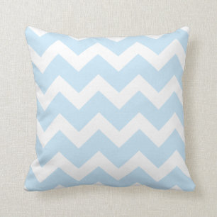 Light Blue Chevron Throw Pillow