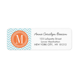 Light Blue Chevron Zigzag Personalised Monogram