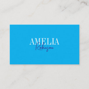 Light Blue Chic Contrast Stylish Business Card