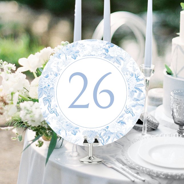 Light Blue Chinoiserie Wedding Circle Table Number (Creator Uploaded)