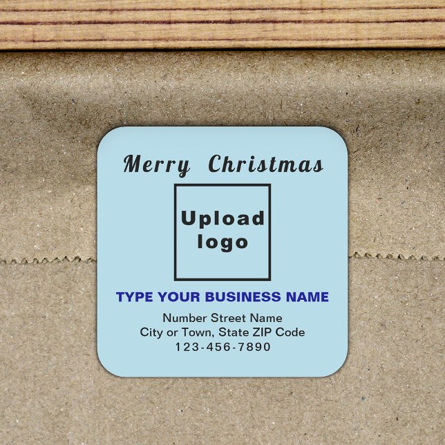 Light Blue Christmas Business Square Shape Sticker (Creator Uploaded)