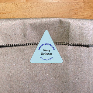 Light Blue Christmas Business Triangle Sticker