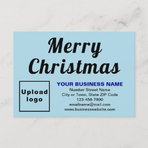 Light Blue   Christmas   Small Flat Greeting Card