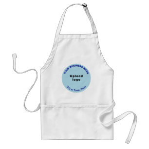 Light Blue Circle Shape Business Brand on Apron