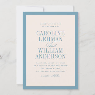Light Blue Classic Elegant Wedding Invitation