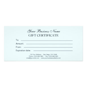 Light Blue Classic Generic Plain Gift Certificate