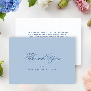 Light Blue Classic Wedding Thank You Card
