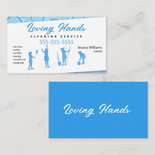 Light Blue Cleaning Service Business Card