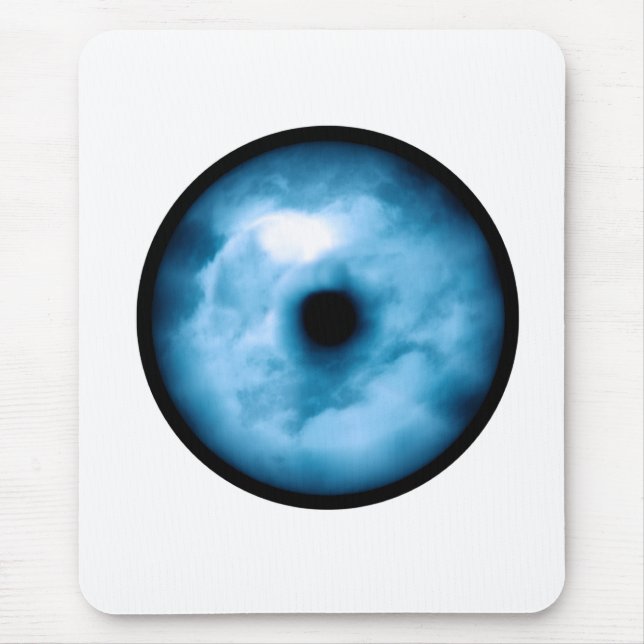 Light Blue cloudy eye graphic Mouse Mat (Front)