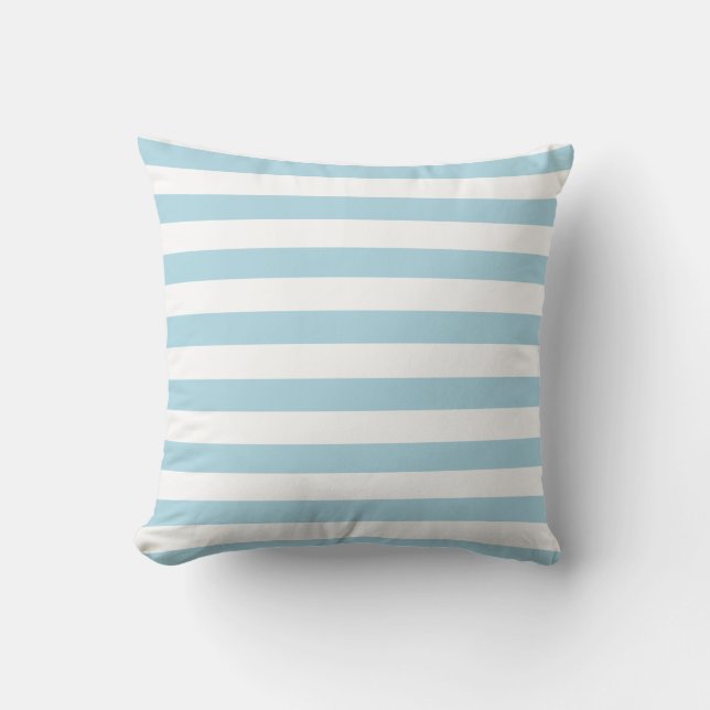 Light Blue Colour Stripes Vacation Summer Pastel   Cushion (Front)