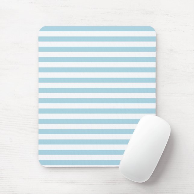 Light Blue Colour Stripes Vacation Summer Pastel  Mouse Mat (With Mouse)