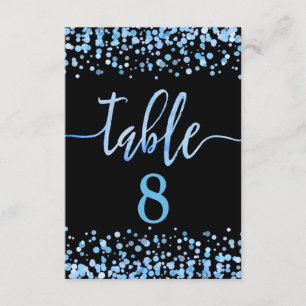 Light Blue Confetti Table Number Seating Chart