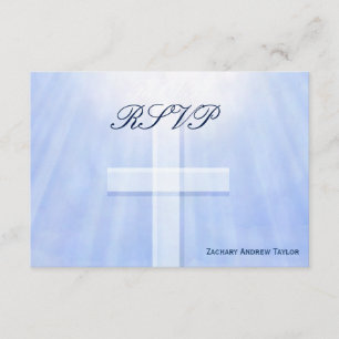 Light Blue Confirmation RSVP Card