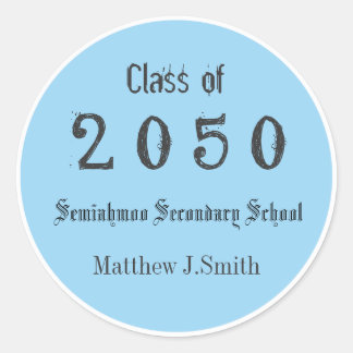 light blue, cool, fun graduate stickers