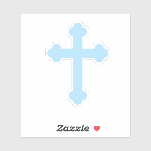 Light blue Cross Custom-Cut Vinyl Sticker (Sheet)
