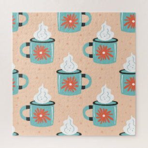 Light Blue Cup Seamless Pattern. Jigsaw Puzzle