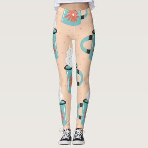 Light Blue Cup Seamless Pattern. Leggings