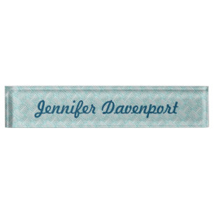 Light Blue Custom Desk Nameplate
