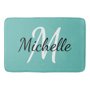 Light Blue Custom Monogram Bath Mat