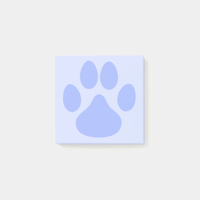 Light Blue Cute Animal Pawprint 3x3 Post-it Notes (Front)