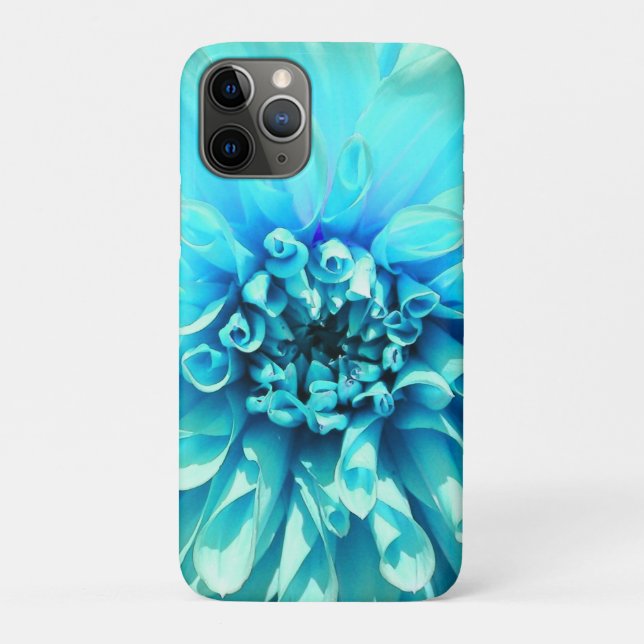 Light Blue Dahlia Flower Case-Mate iPhone Case (Back)