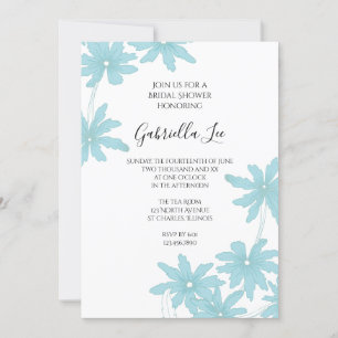 Light Blue Daisies Bridal Shower Invitation
