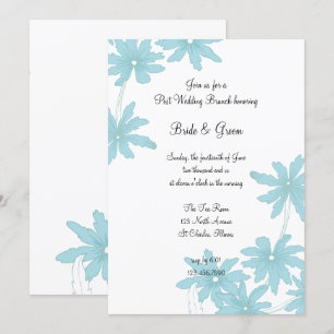 Light Blue Daisies Post Wedding Brunch Invitation