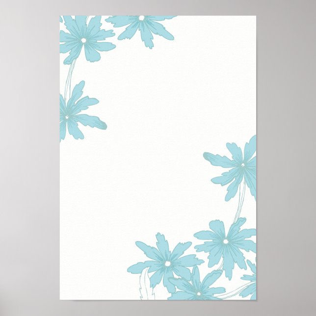 Light Blue Daisies Poster (Front)