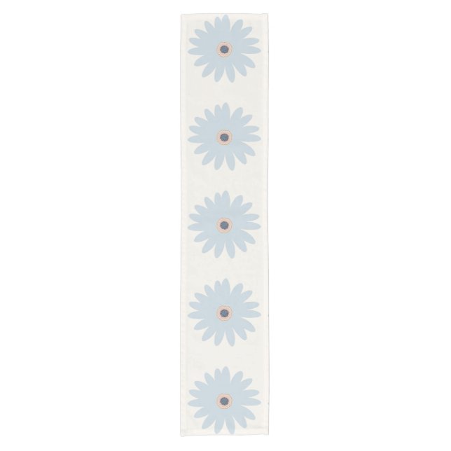 Light Blue Daisy Short Table Runner (Front)