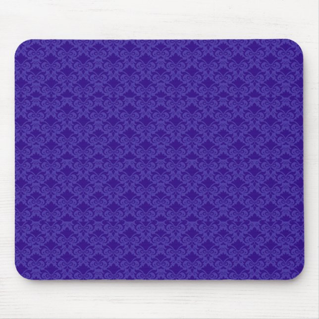 Light Blue Damask Bows Mouse Mat (Front)