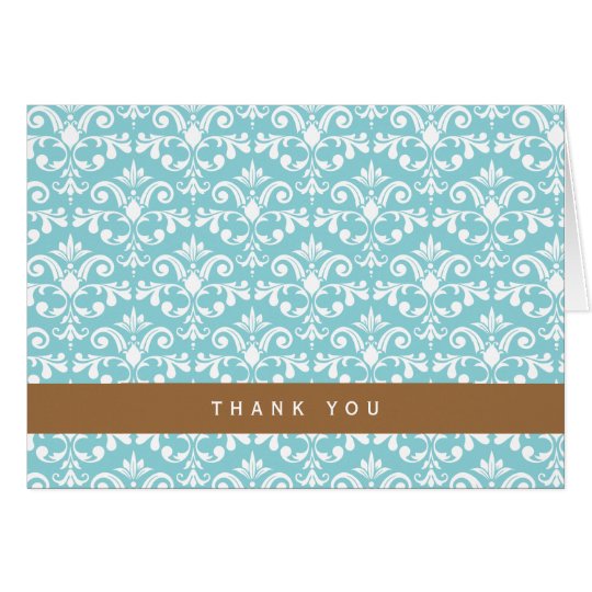 Light Blue Damask Pattern Card