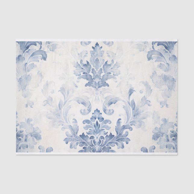 Light Blue Damask Tissue Paper (Front)