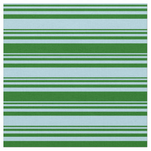 Light Blue & Dark Green Coloured Striped Pattern Fabric