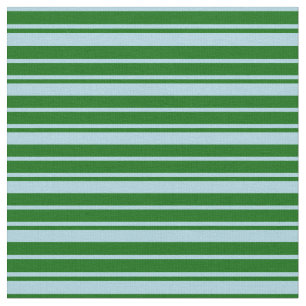 Light Blue & Dark Green Stripes Fabric