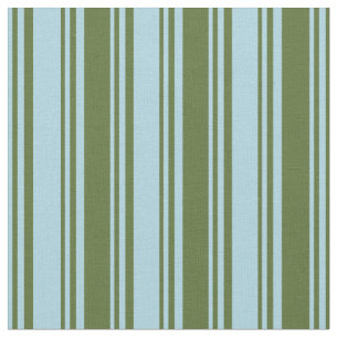 Light Blue & Dark Olive Green Coloured Stripes Fabric