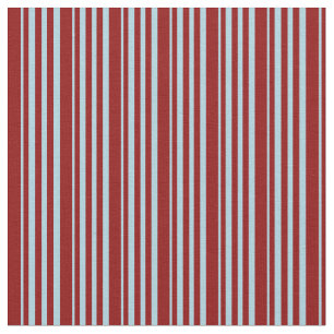 Light Blue & Dark Red Stripes/Lines Pattern Fabric