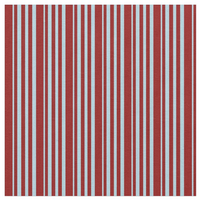 Light Blue & Dark Red Stripes/Lines Pattern Fabric (Close Up)