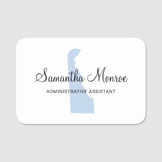 Light Blue Delaware Name Tag