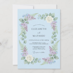 Light Blue Delicate Wisteria Wedding Invitation